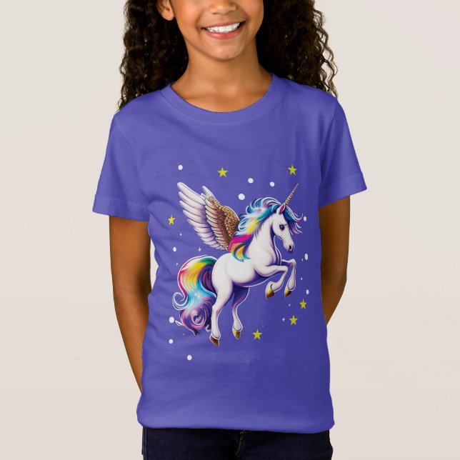 Camiseta Unicornio arcoiris mágico (Anverso)