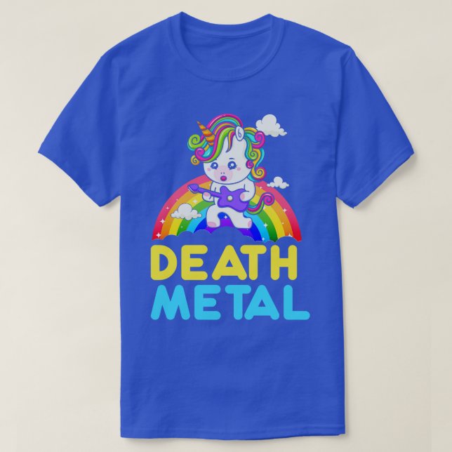 Camiseta Unicornio arcoiris Metalizado a muerte (Diseño del anverso)