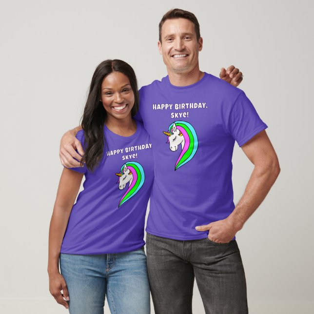 Camiseta Unicornio arcoiris personalizado (Unisexo)