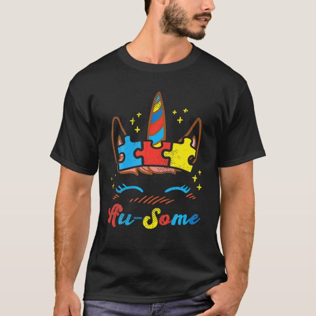 Camiseta Unicornio ausente enfrenta el misterio del autismo (Anverso)