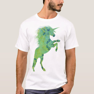 Camiseta Unicornio azul y verde bonito