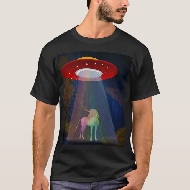 Camiseta Unicornio bajo el UFO Rainbow Beat Night Unisex (Anverso)