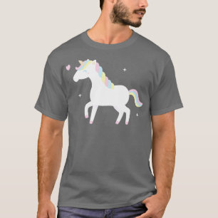 Camiseta Unicornio blanco lindo con maná pastel