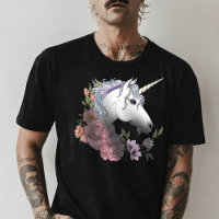 Unicornio blanco y flores