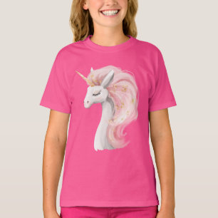 Camiseta Unicornio blanco y rosa