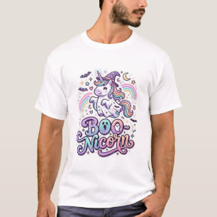 Camiseta Unicornio Boo-nicornio Vector Premium de Diseño Ve