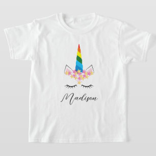 Camiseta Unicornio Brillante con Pestañas Mágico y Lindo