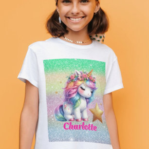 Camiseta unicornio brillante estrella mágica