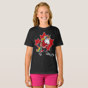 Camiseta Unicornio canadiense Canda del jugador de hockey