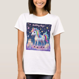 Camiseta Unicornio caprichoso con arco iris Nacimiento arte
