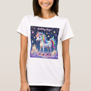 Camiseta Unicornio caprichoso con arco iris Nacimiento arte