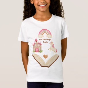 Camiseta Unicornio Castillo Arcoiris Niña   Cuento