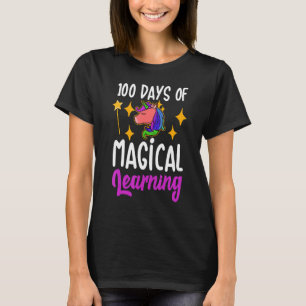 Camiseta Unicornio celebra 100 días de aprendizaje mágico e
