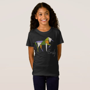 Camiseta Unicornio colorido - Tangrama abstracto moderno de