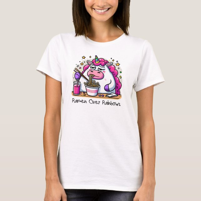 Camiseta Unicornio comiendo Ramen (Anverso)