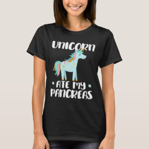 Camiseta Unicornio comió mi páncreas - Diabético Cuadro Uni
