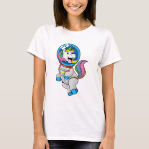 Camiseta Unicornio como astronauta en el espacio