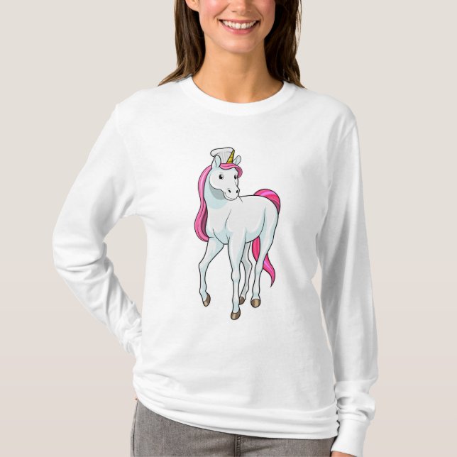 Camiseta Unicornio como cocinero con sombrero de chef (Anverso)