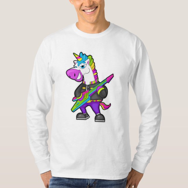 Camiseta Unicornio como músico con guitarra (Anverso)