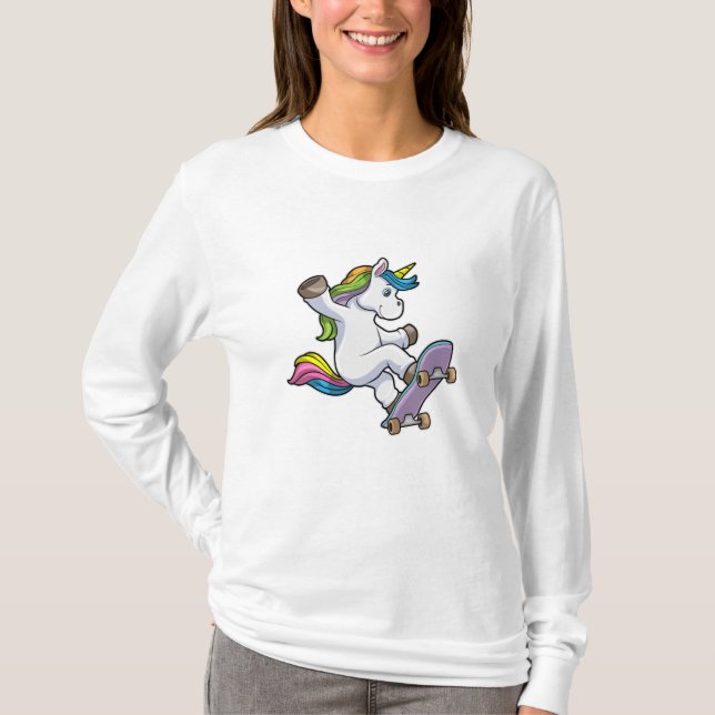Camiseta Unicornio como patinador (Anverso)
