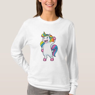 Camiseta Unicornio como peluquero con aerosol de pelo