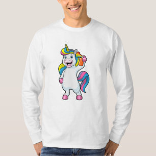 Camiseta Unicornio como peluquero con aerosol de pelo