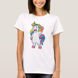Camiseta Unicornio como peluquero con aerosol de pelo