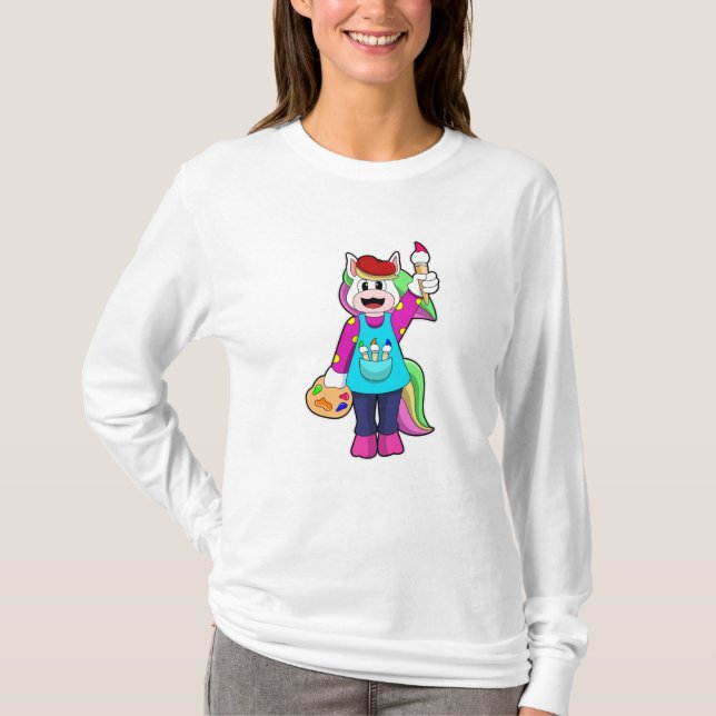Camiseta Unicornio como pintor (Anverso)