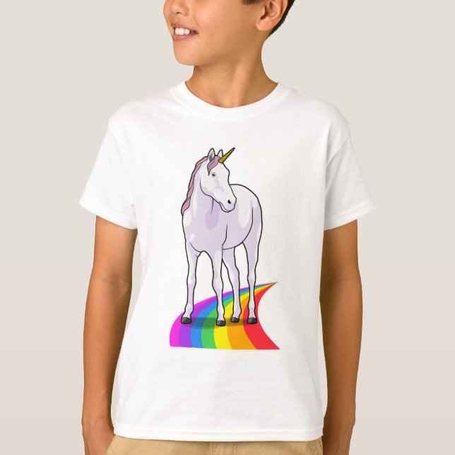Camiseta Unicornio con arcoiris (Anverso)