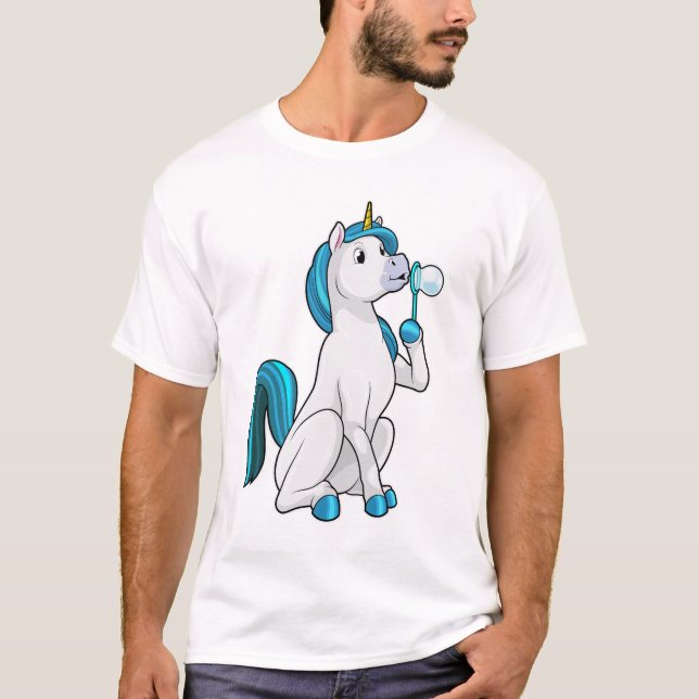 Camiseta Unicornio con burbujas de jabón (Anverso)