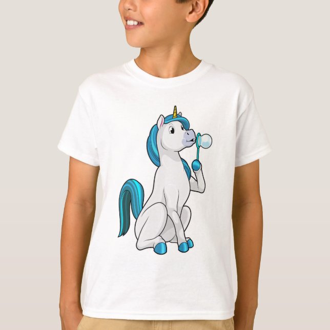 Camiseta Unicornio con burbujas de jabón (Anverso)