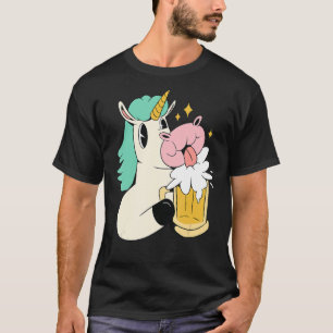Camiseta Unicornio Con Cerveza En Colores Arcoiris Para Alc