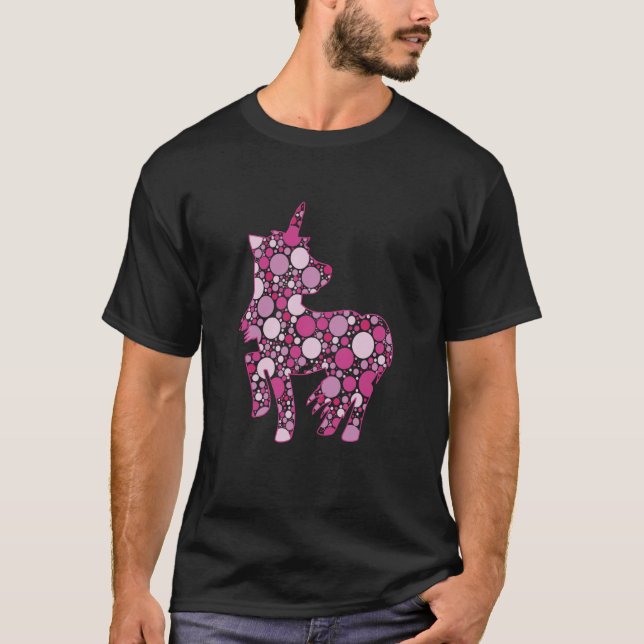 Camiseta Unicornio con chica de puntos (Anverso)