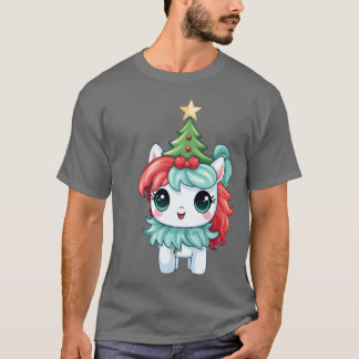 Camiseta Unicornio con Christmasree y Star vinta