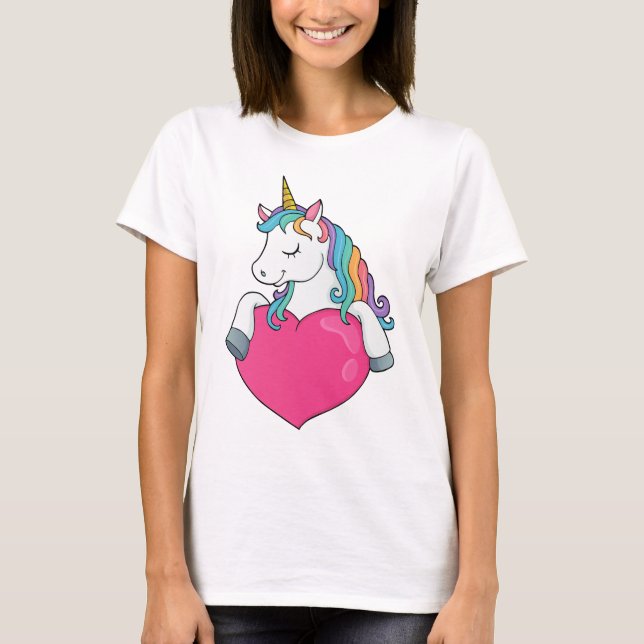 Camiseta Unicornio con corazón (Anverso)