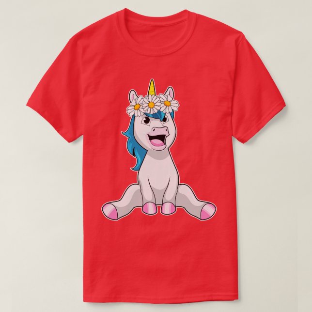 Camiseta Unicornio con flores (Diseño del anverso)