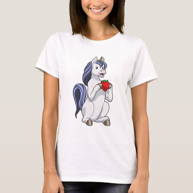 Camiseta Unicornio con frutilla de fresa (Anverso)