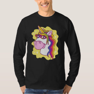 Camiseta Unicornio con gafas de sol Creatividad arcoiris fe