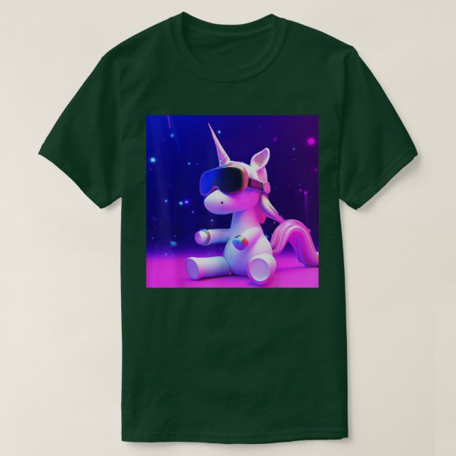 Camiseta Unicornio con gafas vr Cute Unicorn Lovers  (Diseño del anverso)
