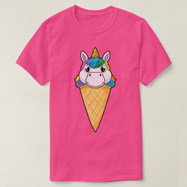 Camiseta Unicornio con helado de helado de helado (Diseño del anverso)