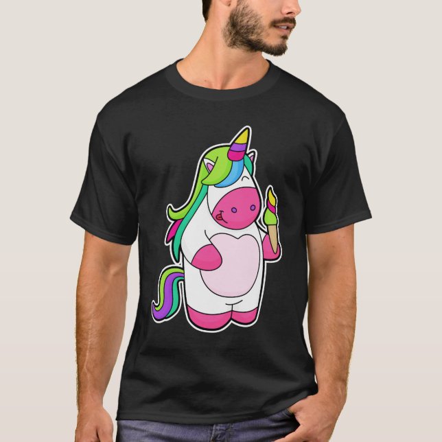 Camiseta Unicornio con helado de Waffle (Anverso)