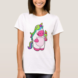 Camiseta Unicornio con helado de Waffle
