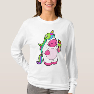 Camiseta Unicornio con helado de Waffle