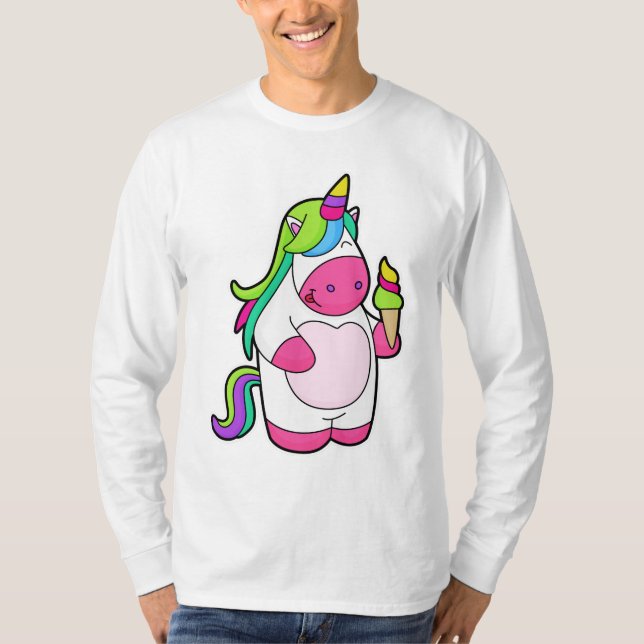 Camiseta Unicornio con helado de Waffle (Anverso)