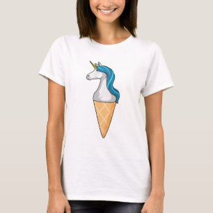 Camiseta Unicornio con helado Waffle