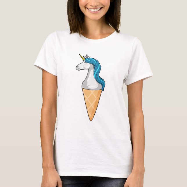 Camiseta Unicornio con helado Waffle (Anverso)