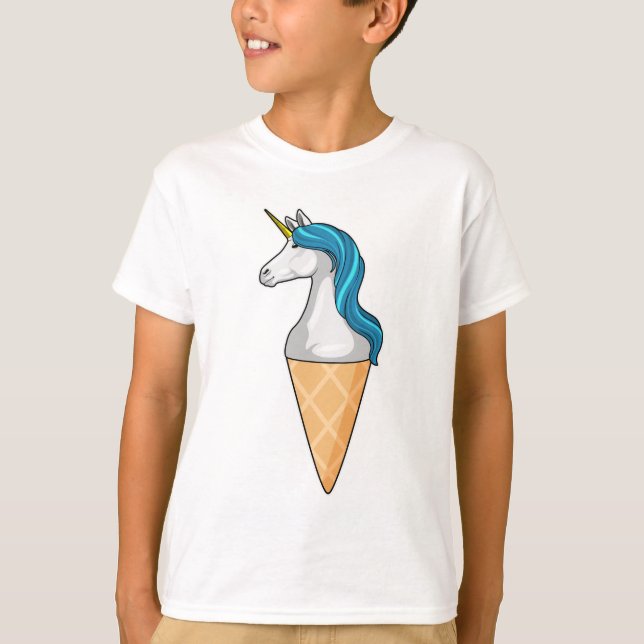 Camiseta Unicornio con helado Waffle (Anverso)