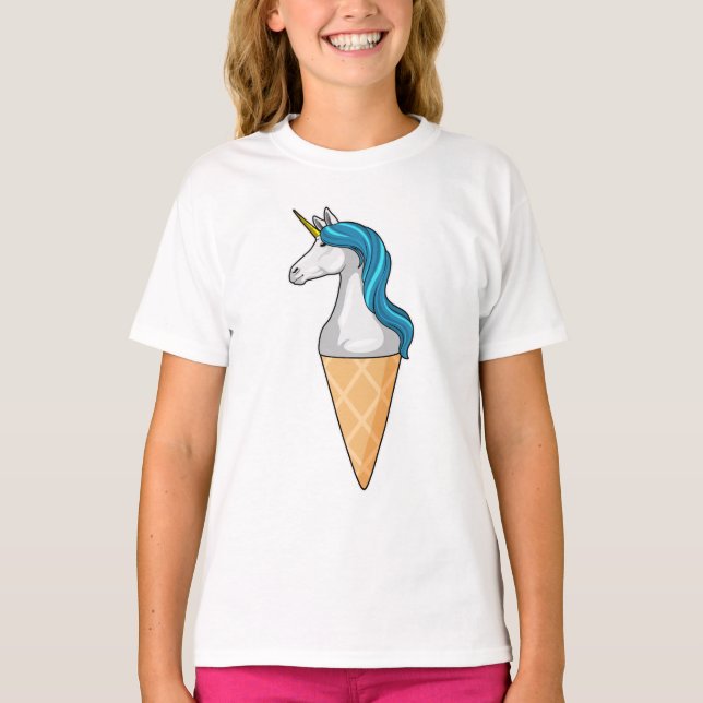 Camiseta Unicornio con helado Waffle (Anverso)