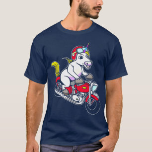 Camiseta Unicornio con motocicleta Dirt Bik