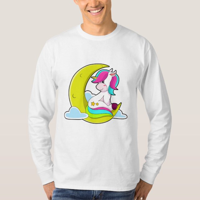 Camiseta Unicornio con nubes y luna (Anverso)